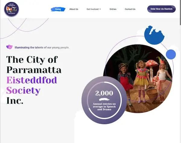 City of Parramatta Eisteddfod Society website by Code.Sydney