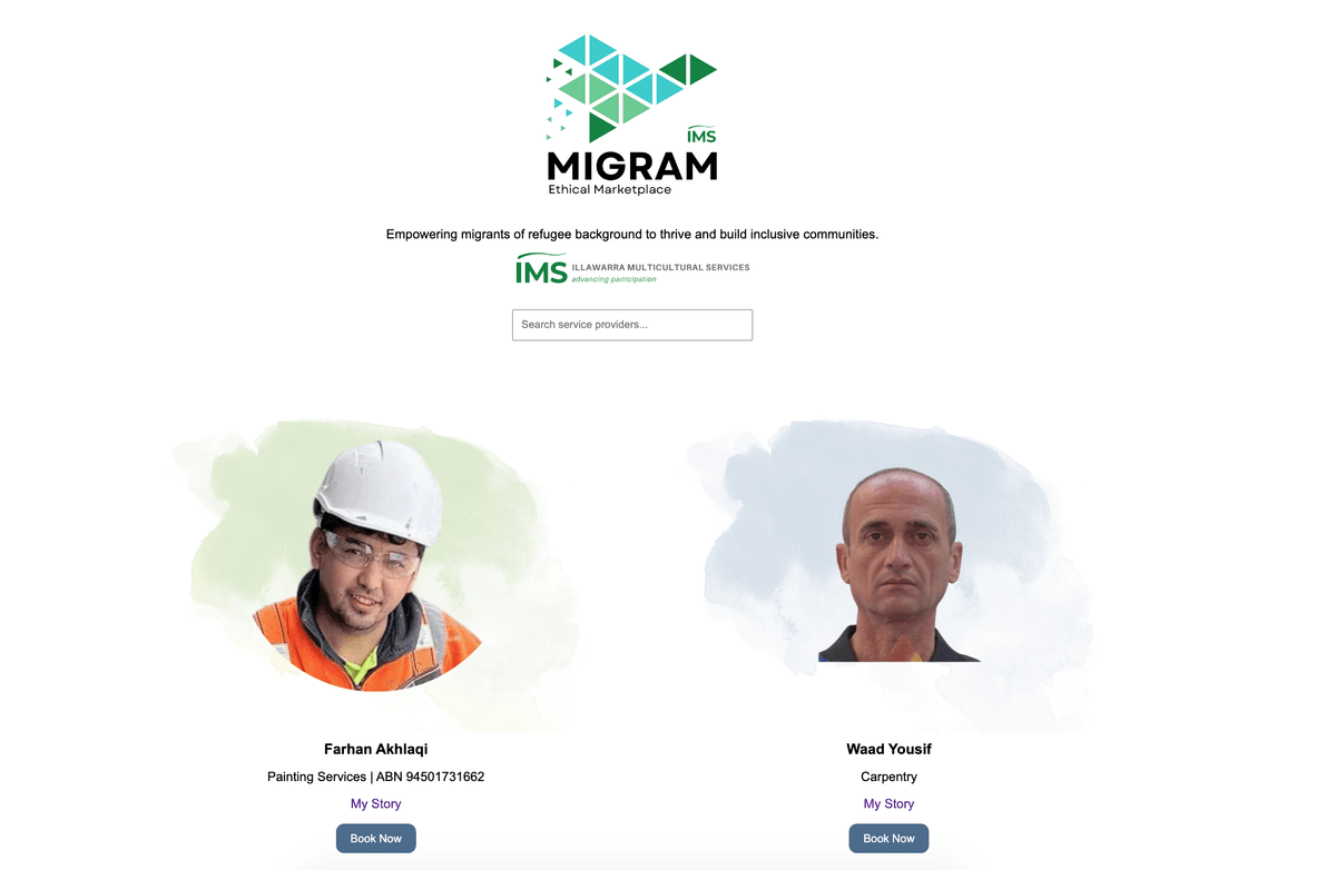 Screenshot of a Code.Sydney Project for IMS